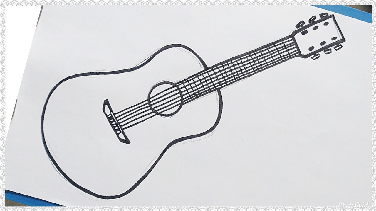 Detail Sketsa Gitar Akustik Nomer 3