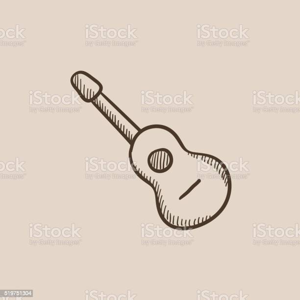 Detail Sketsa Gitar Akustik Nomer 23