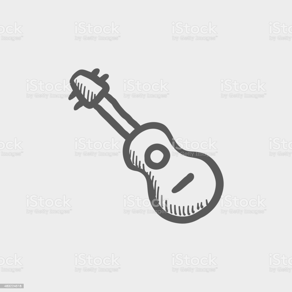 Detail Sketsa Gitar Akustik Nomer 6