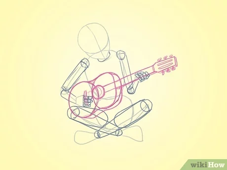 Detail Sketsa Gitar Akustik Nomer 53