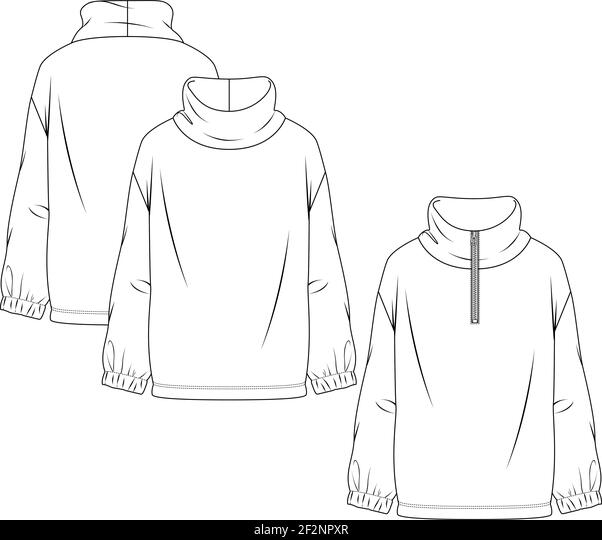 Detail Sketsa Hoodie Polos Nomer 11