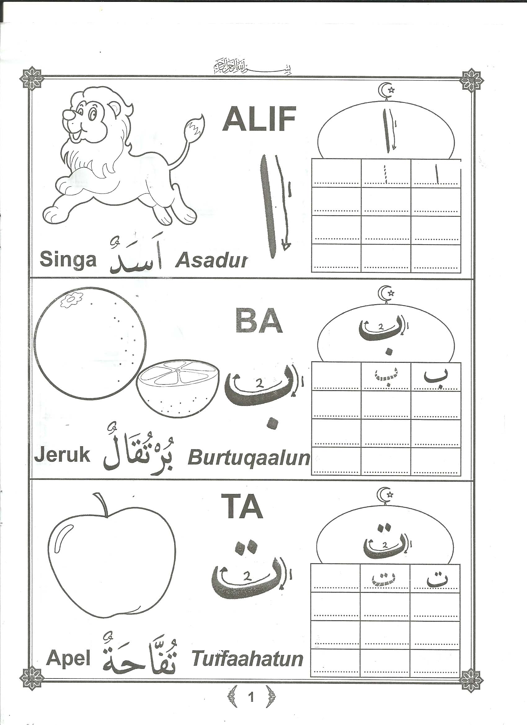 Detail Sketsa Huruf Hijaiyah Nomer 30