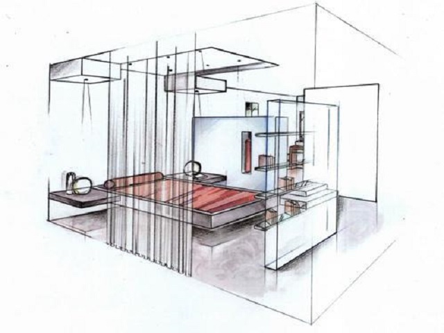 Detail Sketsa Interior Kamar Tidur Nomer 25