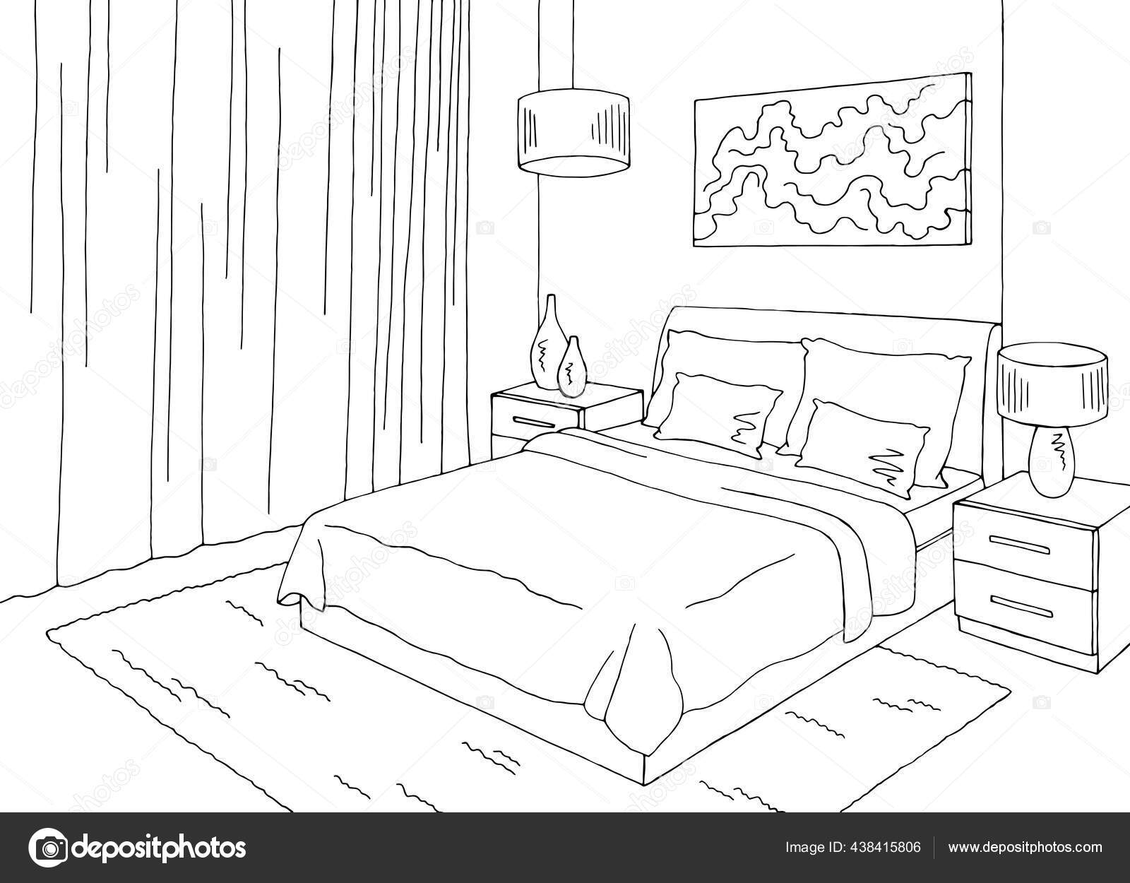 Detail Sketsa Interior Kamar Tidur Nomer 37