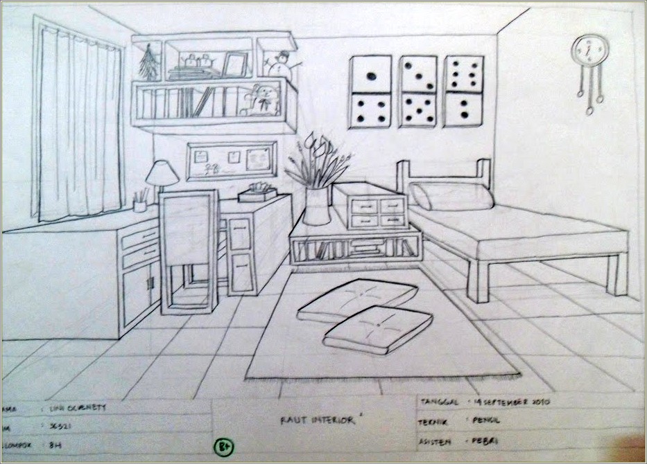 Detail Sketsa Interior Kamar Tidur Nomer 39