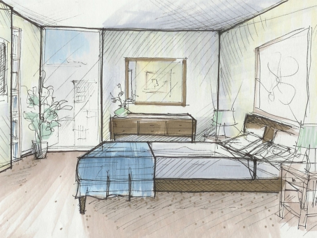 Detail Sketsa Interior Kamar Tidur Nomer 46