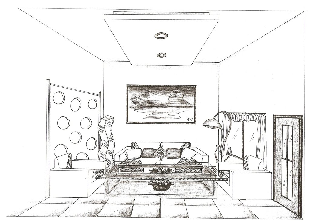 Detail Sketsa Interior Rumah Nomer 3