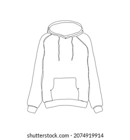 Detail Sketsa Jaket Hoodie Nomer 9