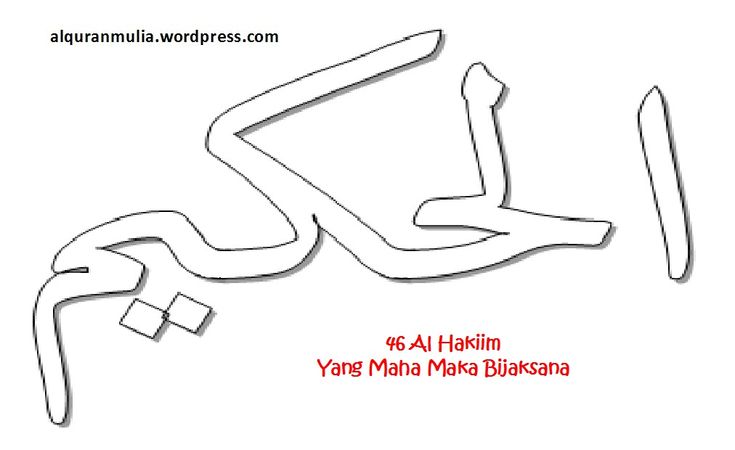 Detail Sketsa Kaligrafi Asmaul Husna Nomer 39