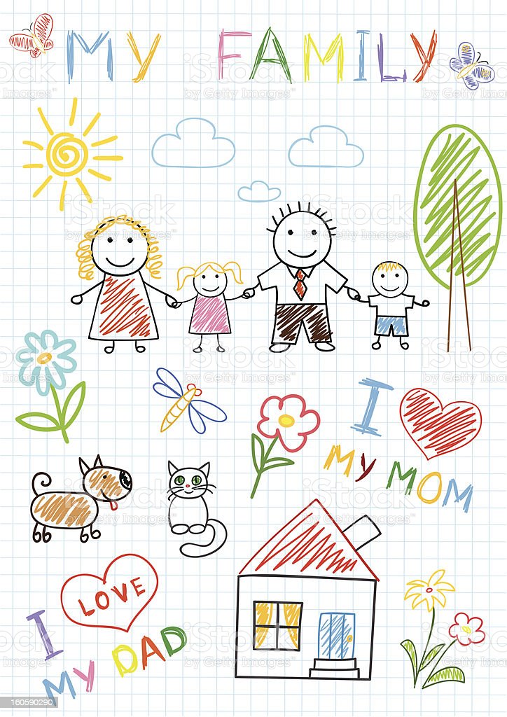 Detail Sketsa Keluarga Bahagia Nomer 14