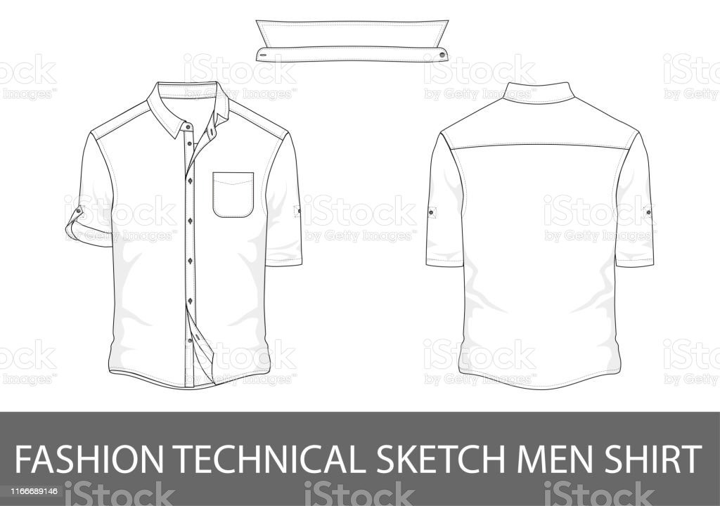 Detail Sketsa Kemeja Pria Nomer 5