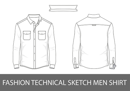 Detail Sketsa Kemeja Pria Nomer 45