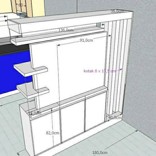 Detail Sketsa Lemari 3d Nomer 19