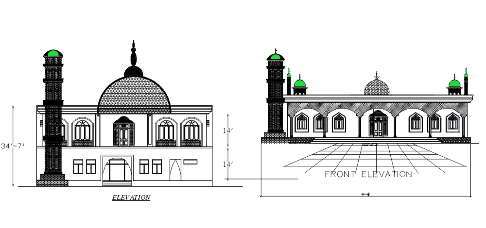 Detail Sketsa Masjid 3d Nomer 25