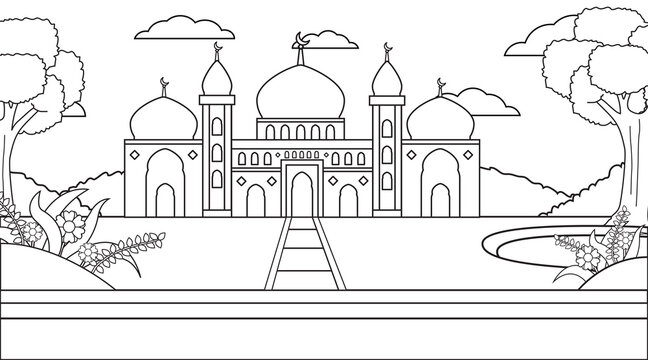 Detail Sketsa Masjid 3d Nomer 34