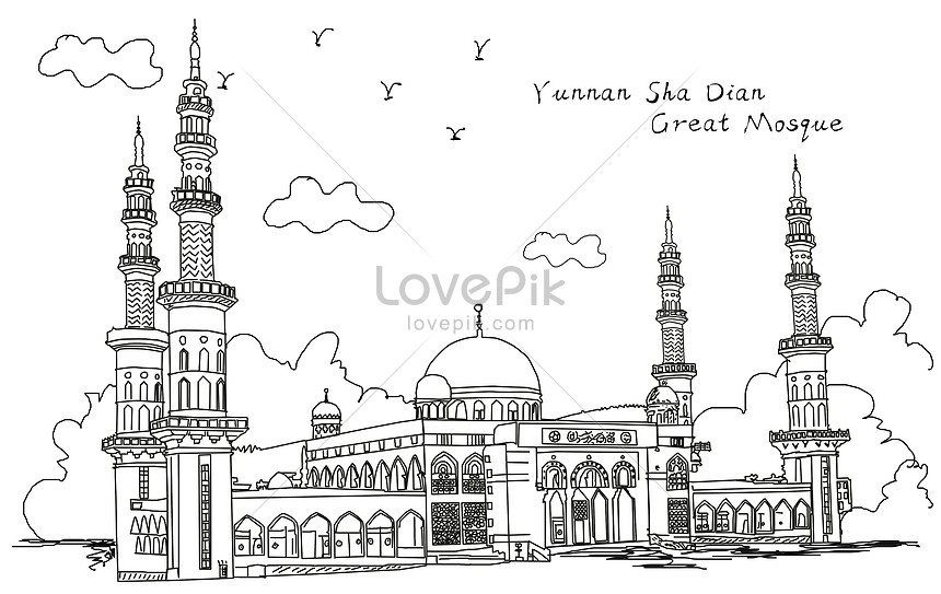 Detail Sketsa Masjid 3d Nomer 5