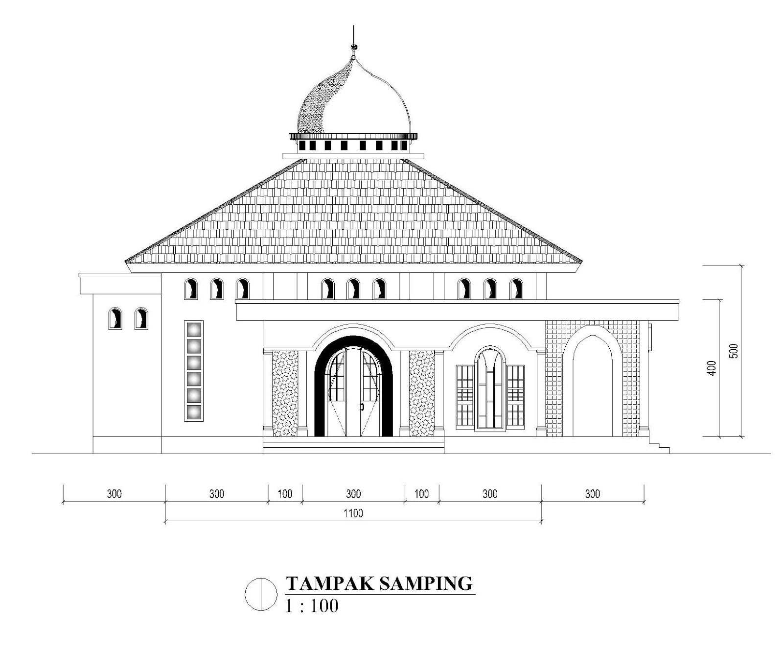 Detail Sketsa Masjid 3d Nomer 45