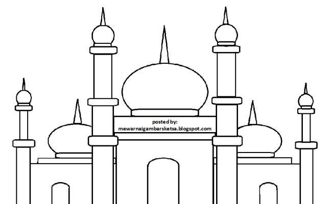 Detail Sketsa Masjid Berwarna Nomer 53