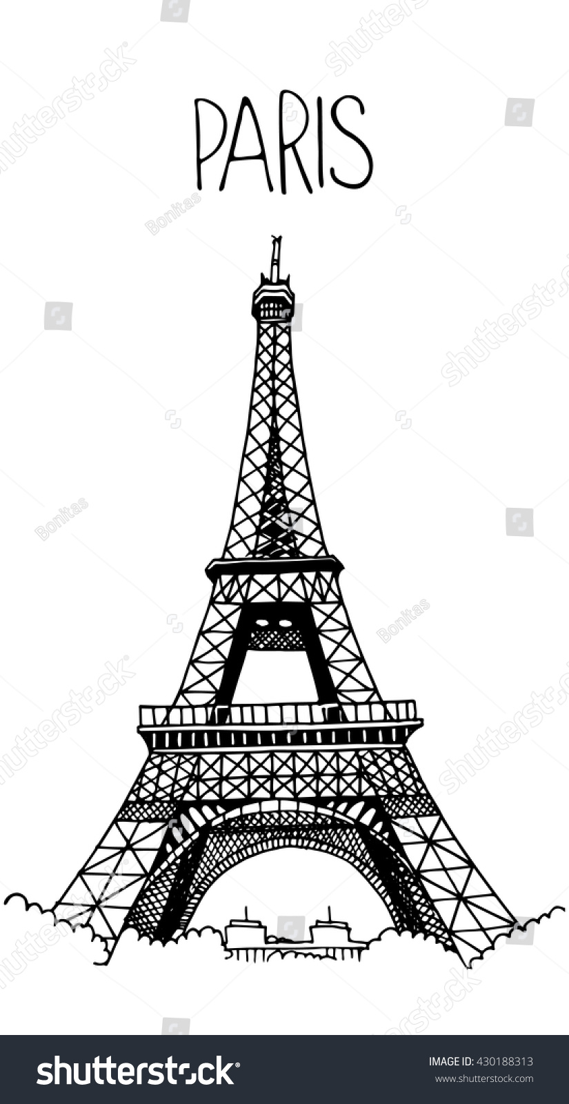 Detail Sketsa Menara Eiffel Simple Nomer 37