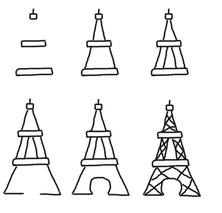 Detail Sketsa Menara Eiffel Simple Nomer 43