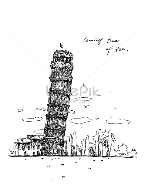 Detail Sketsa Menara Pisa Nomer 36