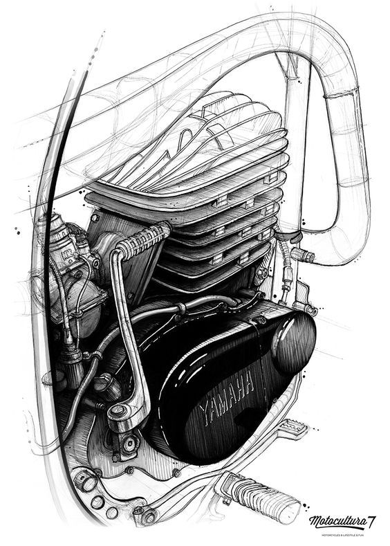 Detail Sketsa Mesin Motor Nomer 7