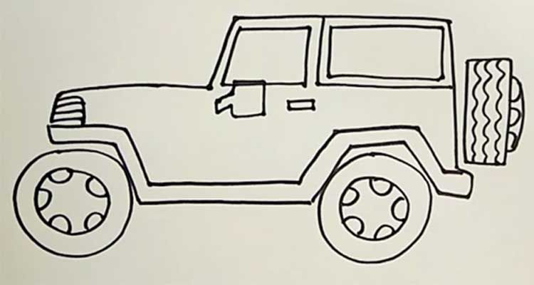 Detail Sketsa Mobil Jeep Nomer 11