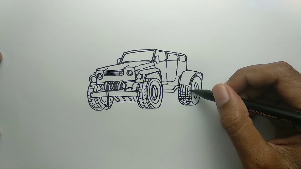 Detail Sketsa Mobil Jeep Nomer 20