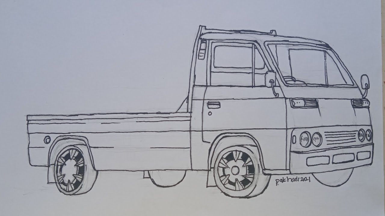 Detail Sketsa Mobil Pick Up Nomer 11