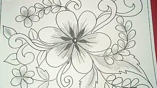 Detail Sketsa Motif Batik Bunga Mawar Nomer 21