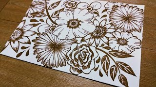 Detail Sketsa Motif Batik Bunga Mawar Nomer 23