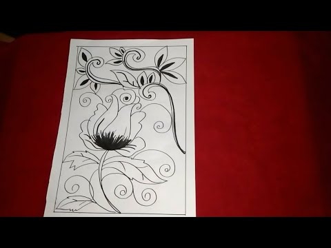 Detail Sketsa Motif Batik Bunga Mawar Nomer 36