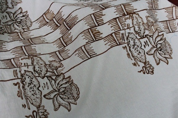 Detail Sketsa Motif Batik Bunga Teratai Nomer 34