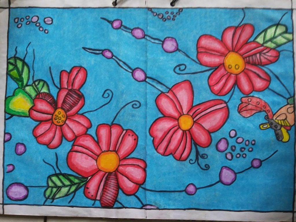 Detail Sketsa Motif Batik Tulis Bunga Nomer 45