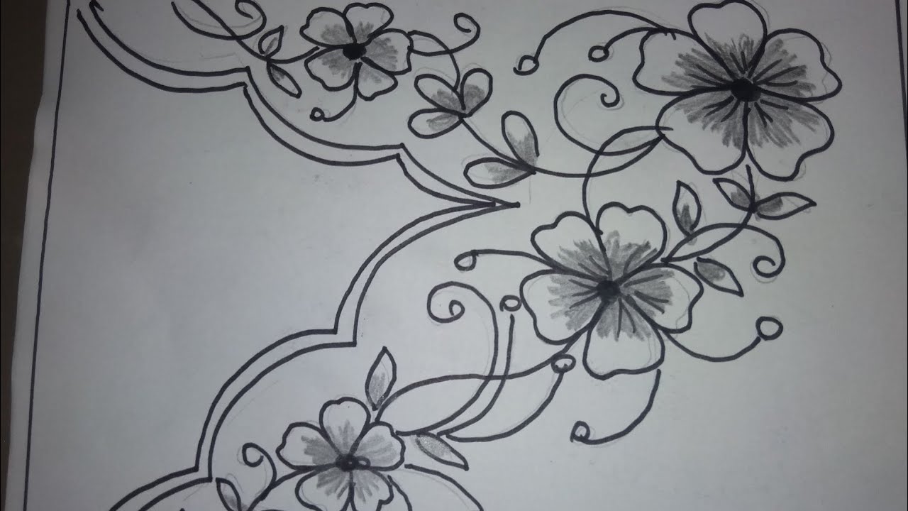 Detail Sketsa Motif Bordir Bunga Nomer 11