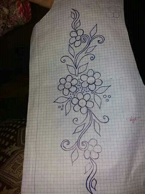 Detail Sketsa Motif Bordir Bunga Nomer 3