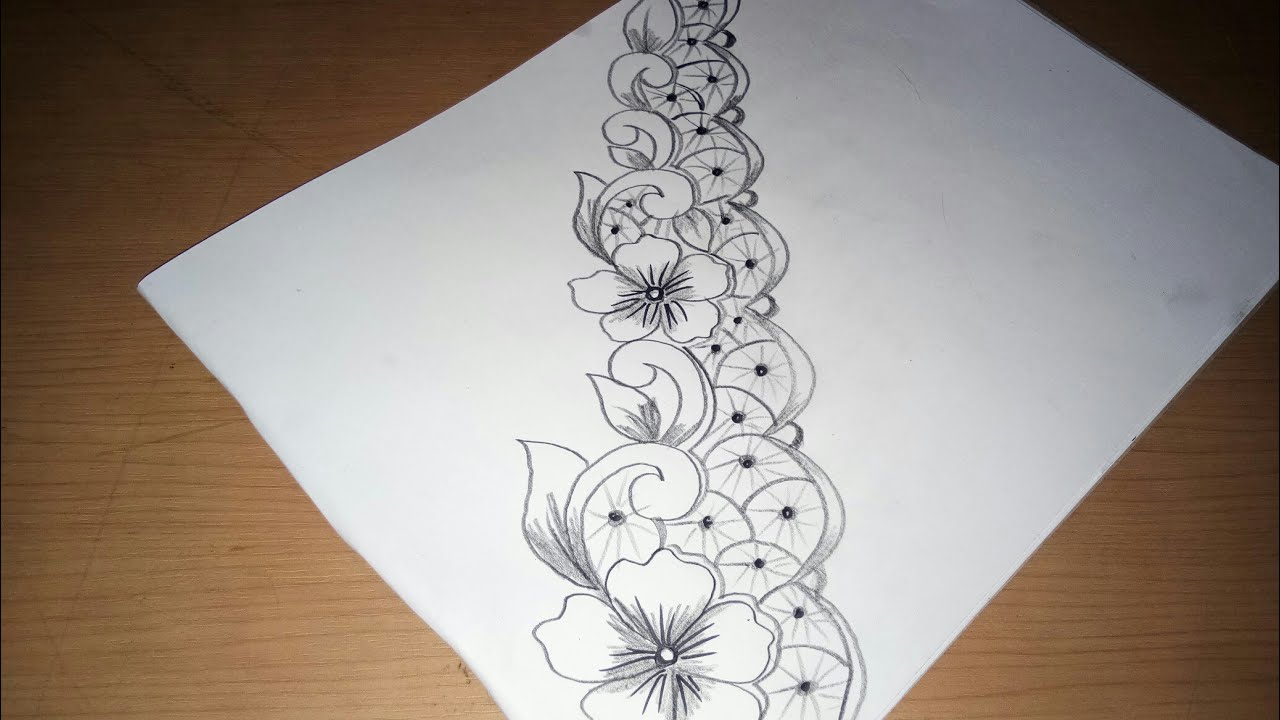 Detail Sketsa Motif Taplak Meja Bunga Simple Nomer 16