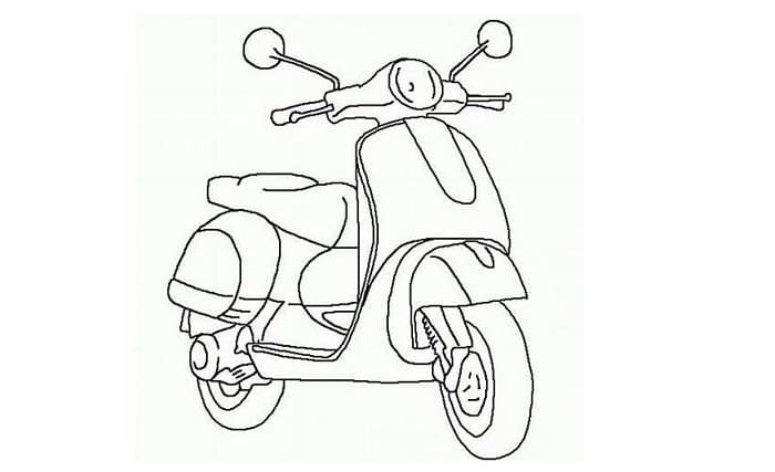 Detail Sketsa Motor Vespa Nomer 20