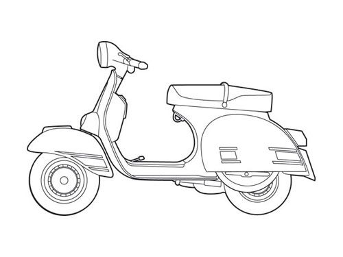 Detail Sketsa Motor Vespa Nomer 5