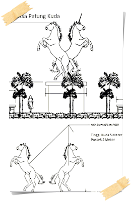 Detail Sketsa Patung Kuda Nomer 17