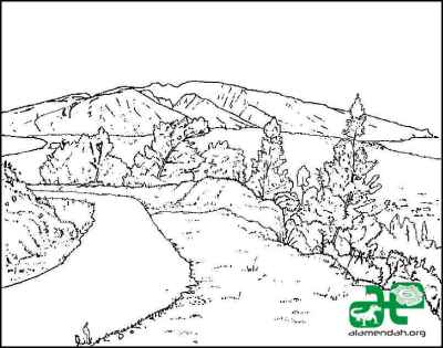 Detail Sketsa Pemandangan Alam Pedesaan Nomer 47