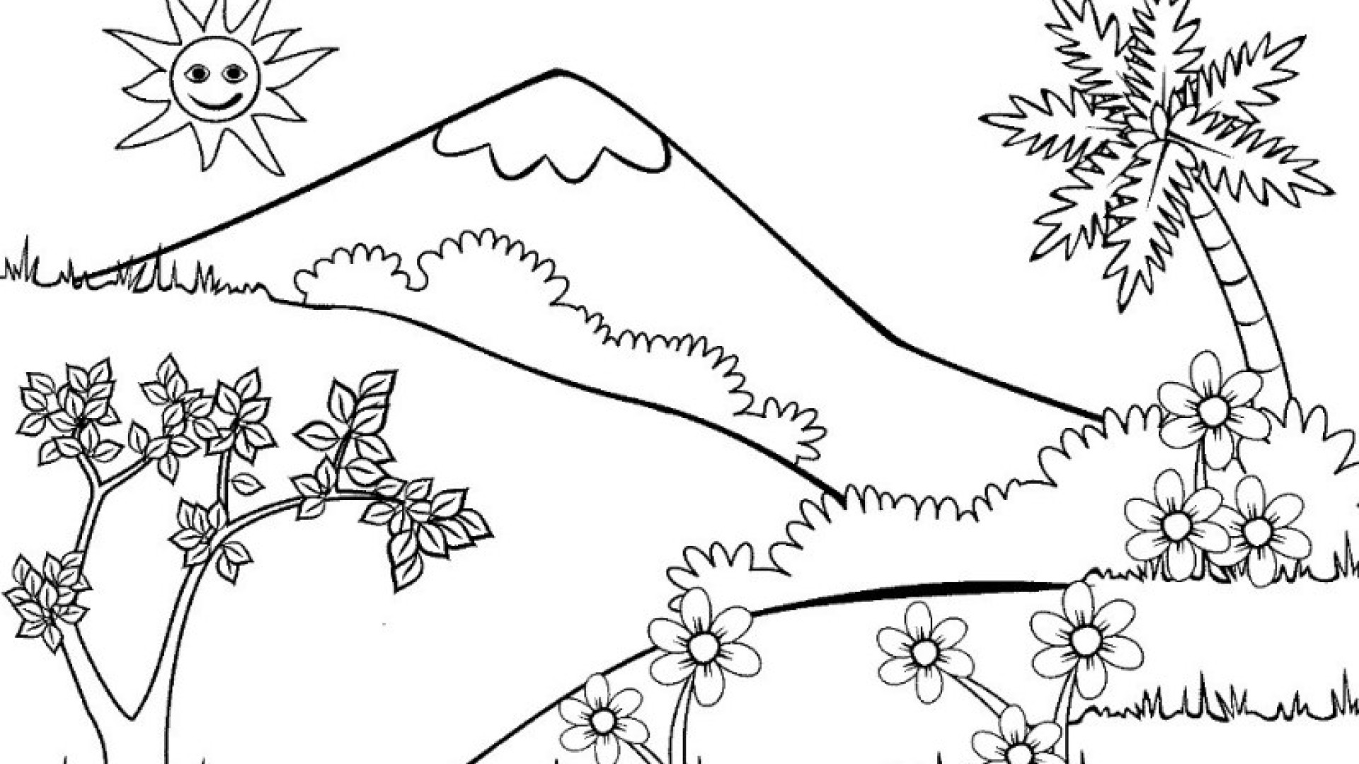 Detail Sketsa Pemandangan Alam Pedesaan Nomer 51