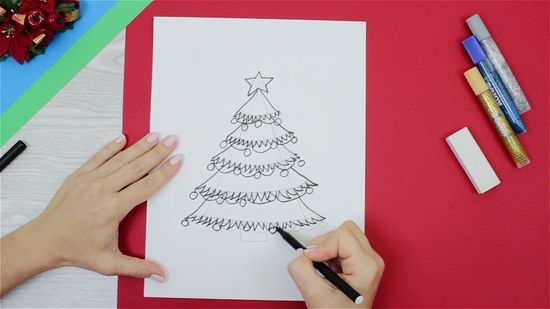 Detail Sketsa Pohon Natal Nomer 27