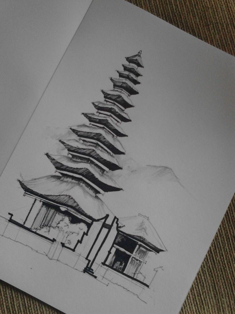 Detail Sketsa Pura Bali Nomer 2