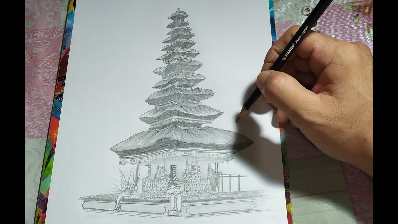 Detail Sketsa Pura Bali Nomer 8