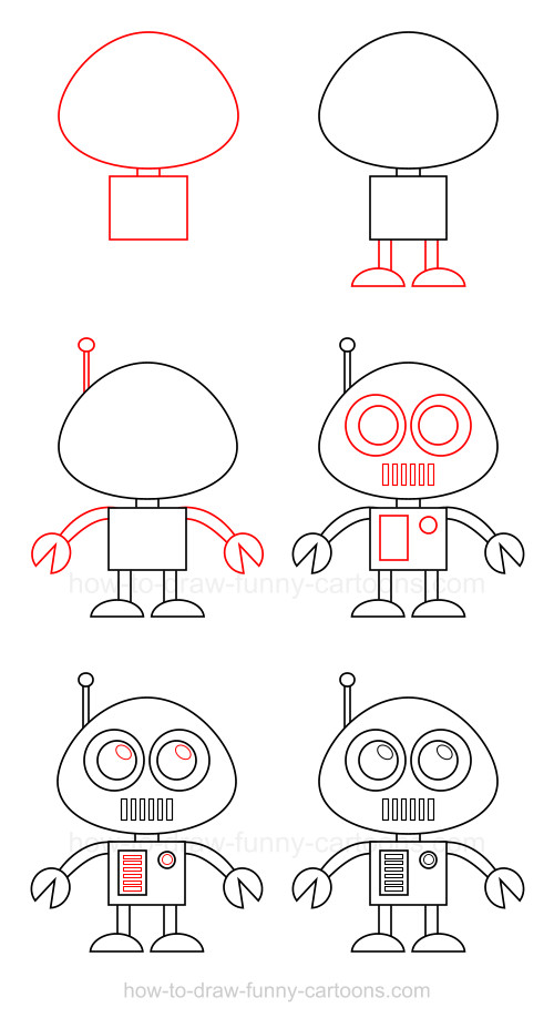 Detail Sketsa Robot Sederhana Nomer 28