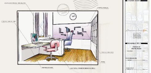 Detail Sketsa Ruang Kantor Nomer 24