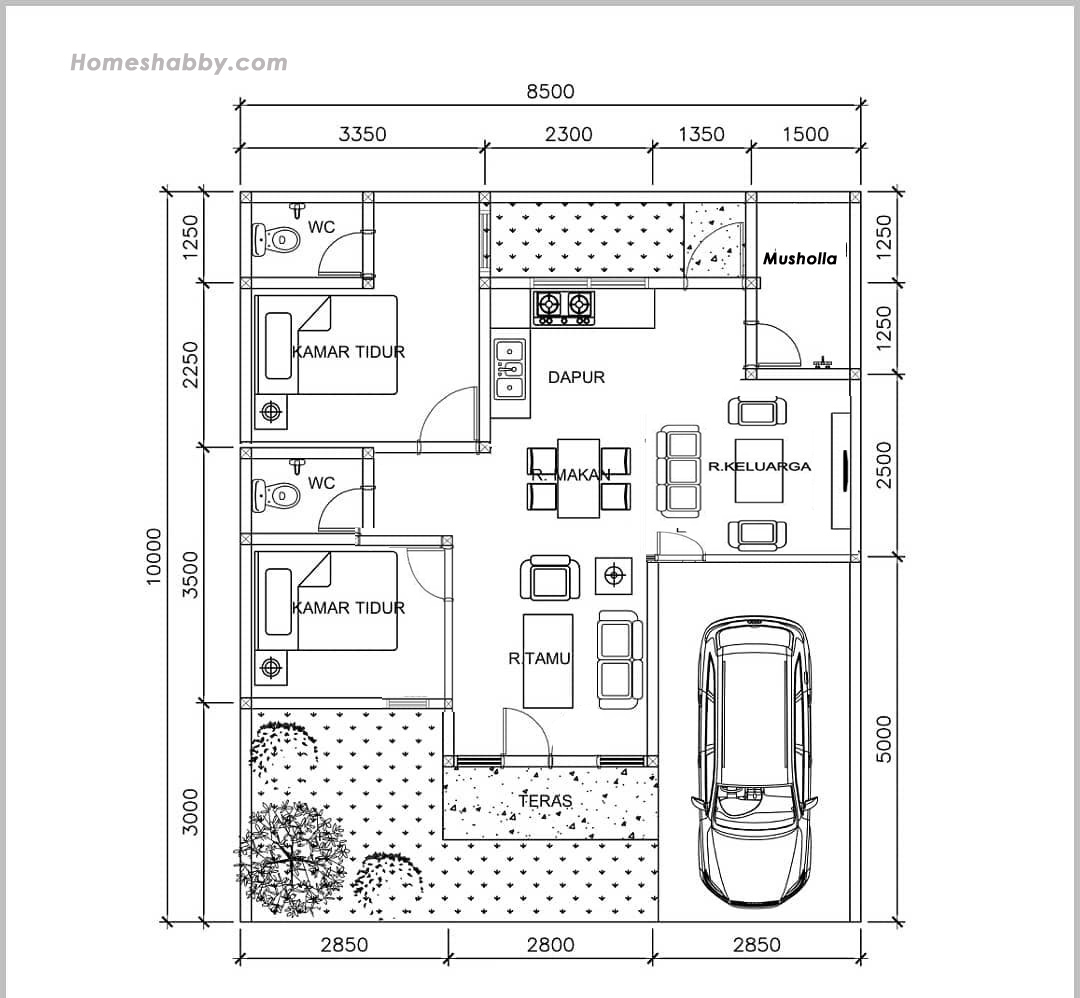 Detail Sketsa Ruangan Rumah Nomer 13