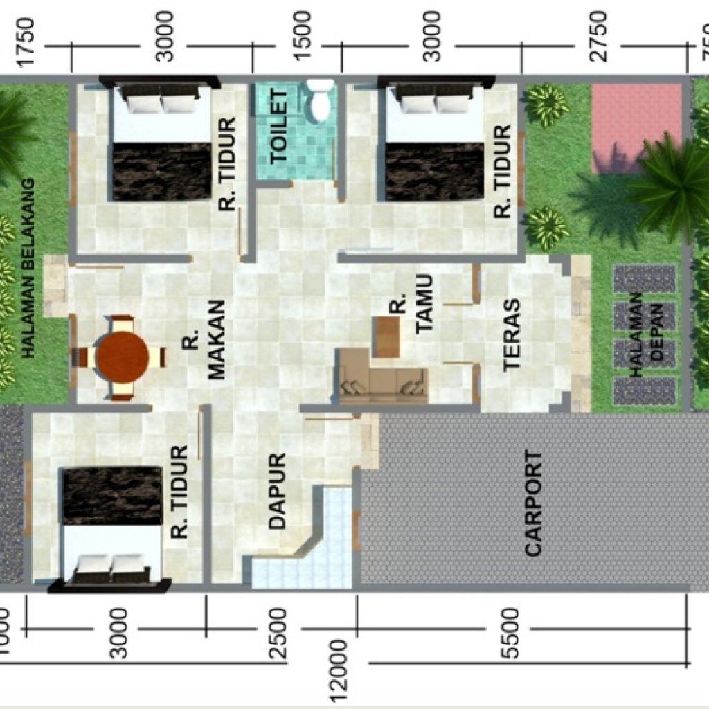 Detail Sketsa Rumah 3 Kamar Nomer 27