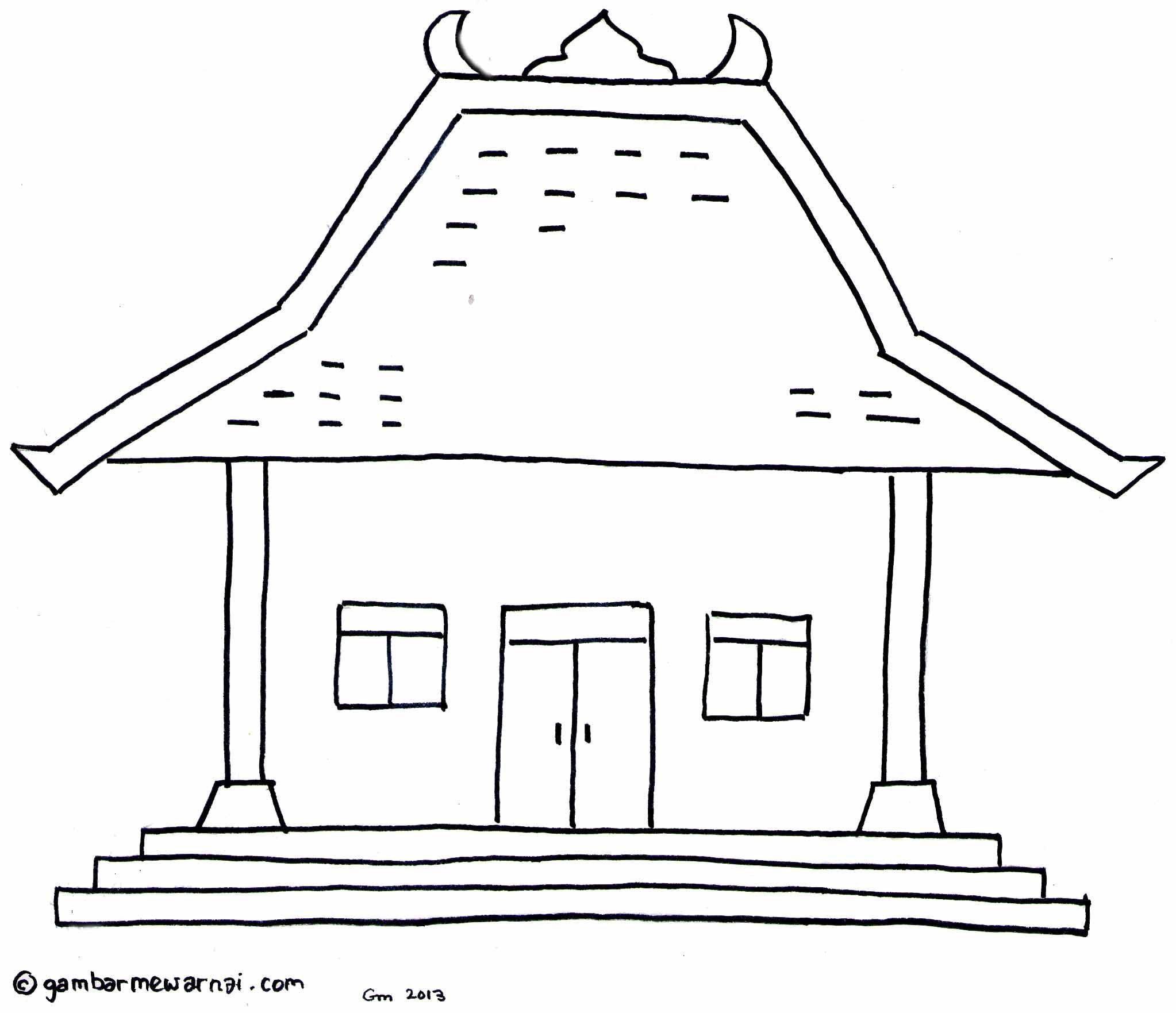 Detail Sketsa Rumah Adat Nomer 3
